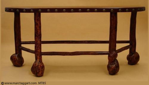 MT85 Burl leg Sofa Table